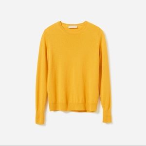 Everlane Cashmere Crew Mustard Yellow XL